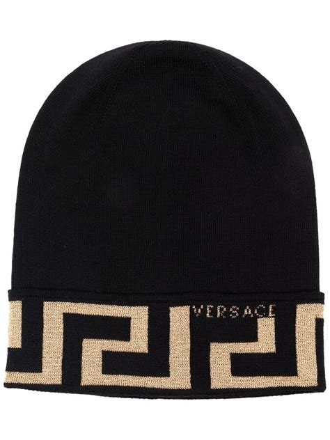 Versace Men's Greca Wool Beanie Hat 